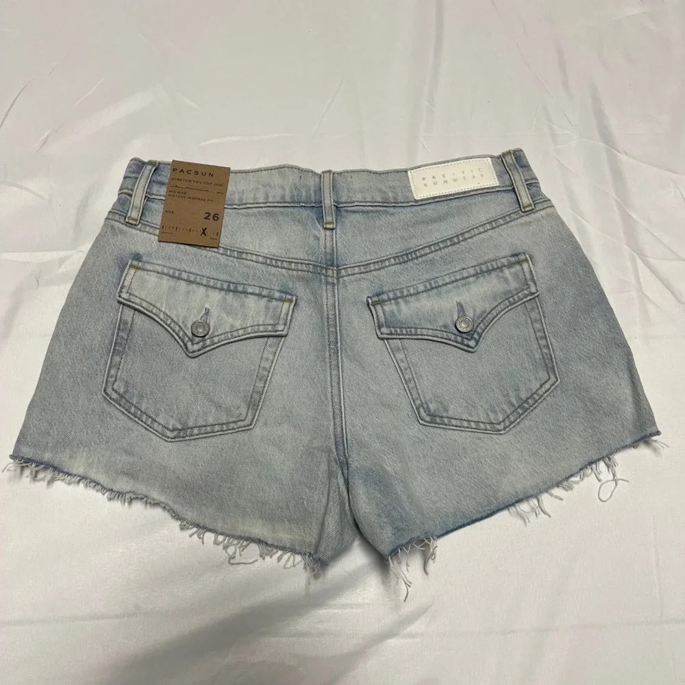 NEW! PacSun Stretch 70s Cut Off Denim Shorts Size 26 NWT - Picture 5 of 8